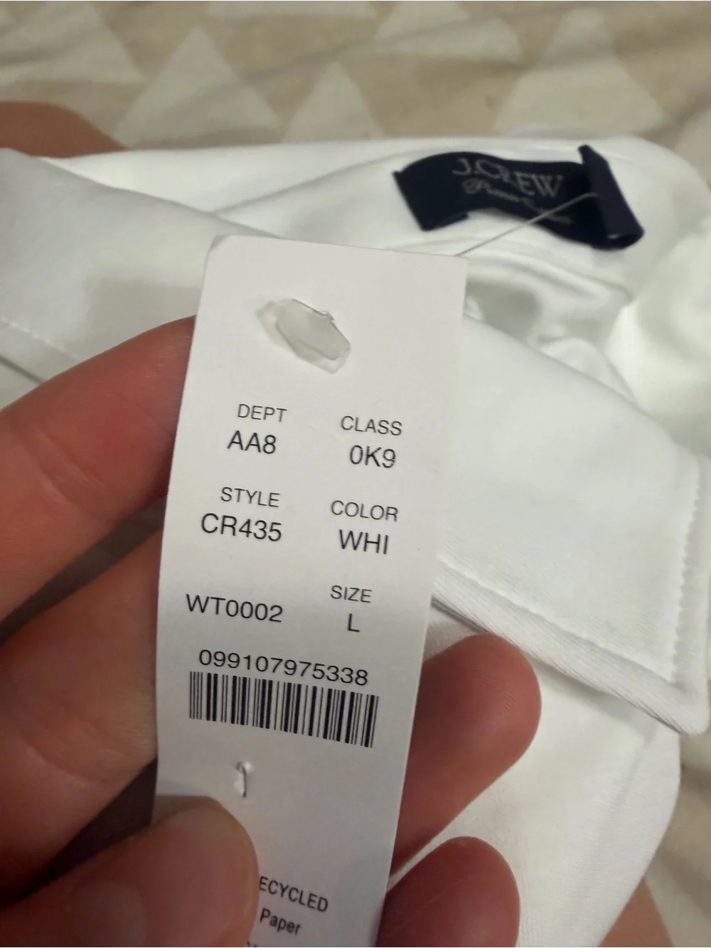 J crew white Polo shirt in Pima cotton